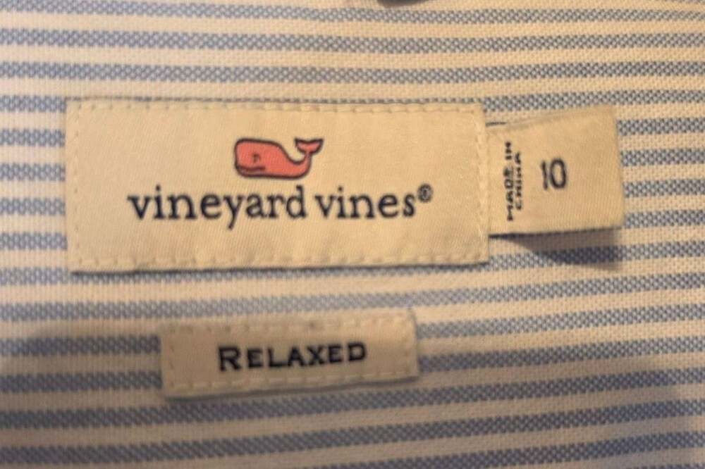 Vineyard Vines Women's Oxford Stripe Shirt Blue & White Sz 10 - Picture 4 of 6